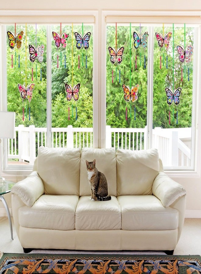 Colingmill 30 Pack Wind Chime Kit Make You Own Crafts Wind Chimes Outdoors Decorative DIY Coloring Wooden Crafts for Gift Art Room Birthday Party Favors(Butterfly Style) - Image 5